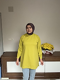 Noşe marka yağ yeşili basic tunik