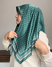 E desen yeşil soft eşarp