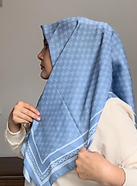 Mavi renkli Soft eşarp