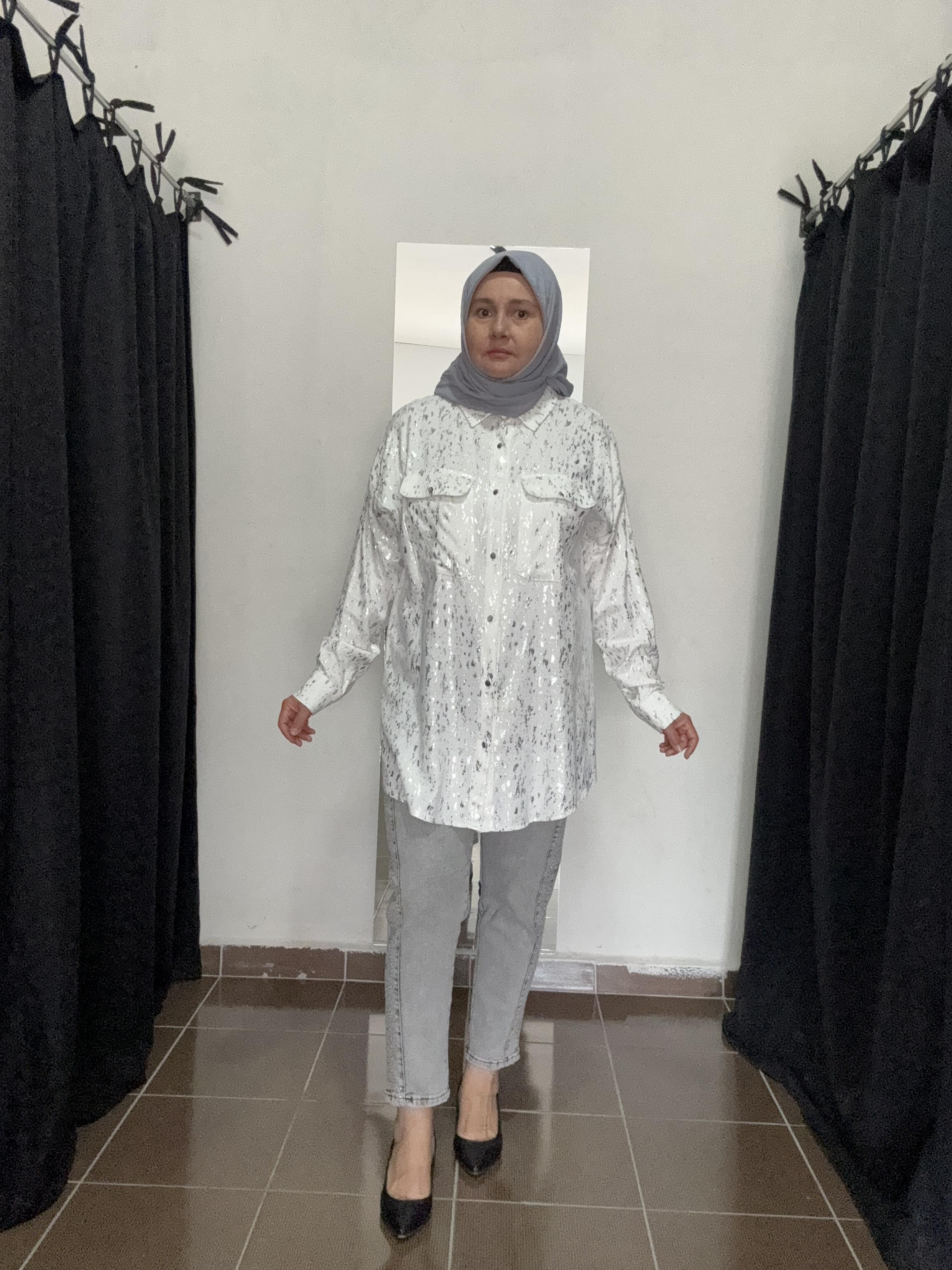 Yanları taşlı pantolon