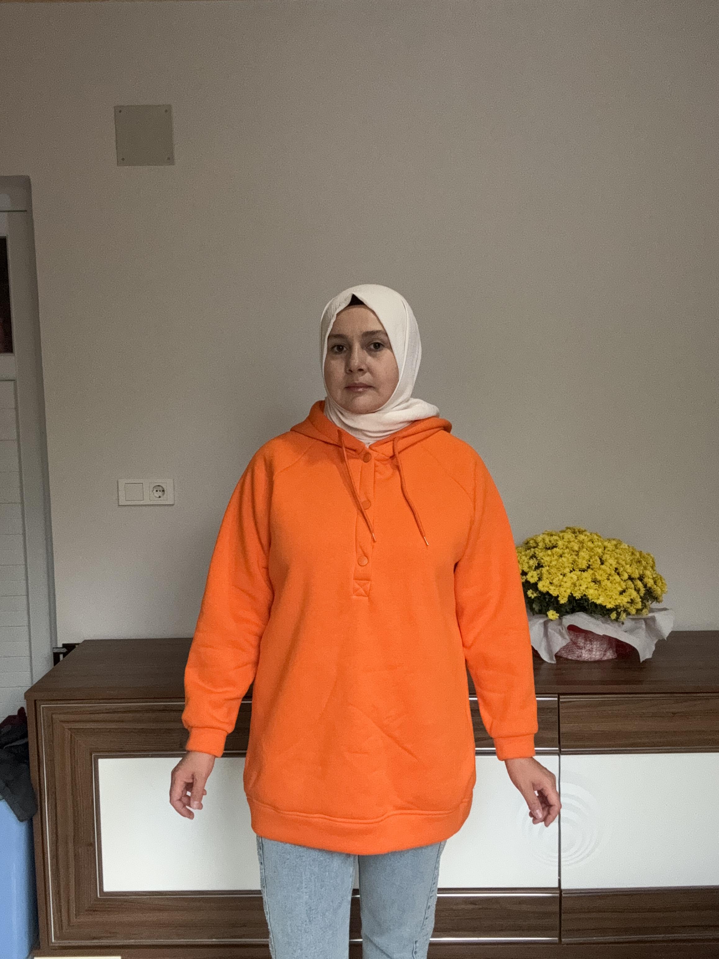 Pilise marka şardonlu turuncu sweatshirt