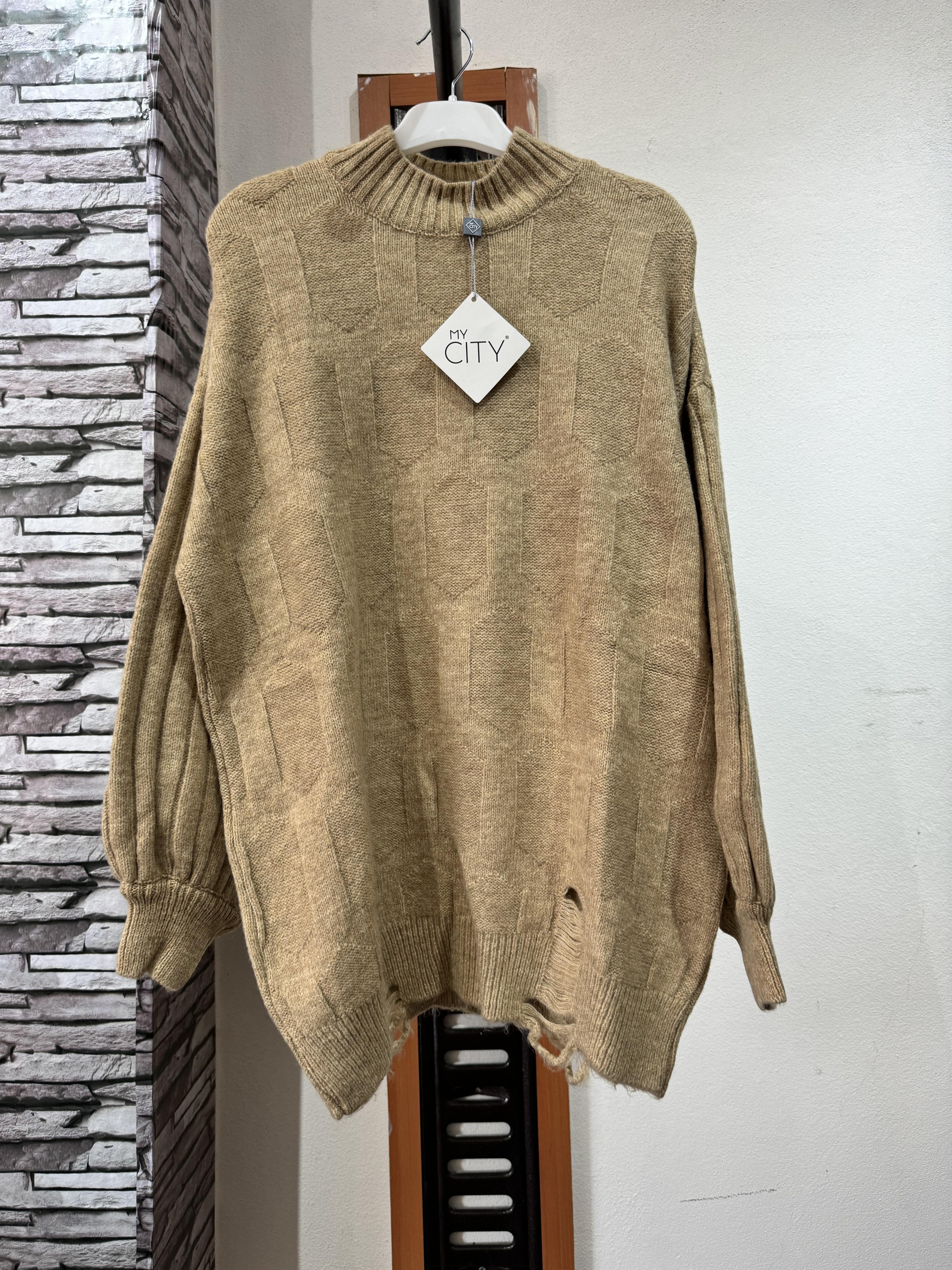 Açık kahve triko tunik